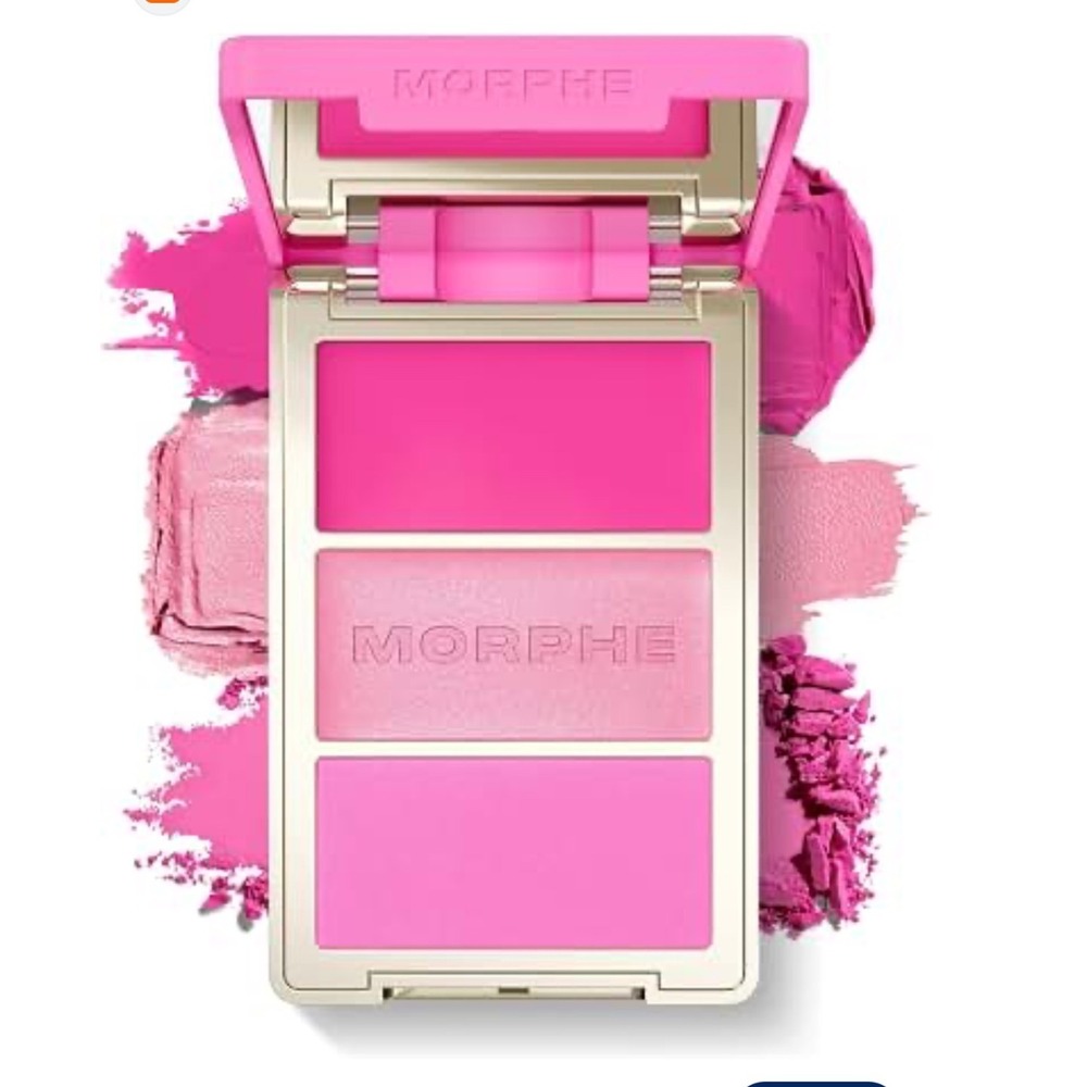 Morphe Cheek Thrills Multi-Finish Face Trio Blush Palette Apres-Ski Cool Pink